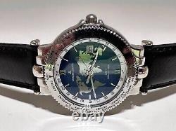 Vintage Beautiful Men's Quartz Watch Jacques Lemans Gmt World Timer