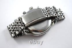 Vintage Benrus GMT Triple Register Chronograph 2446C Wrist Watch Runs lot. E