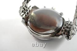 Vintage Benrus GMT Triple Register Chronograph 2446C Wrist Watch Runs lot. E