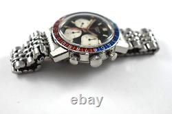 Vintage Benrus GMT Triple Register Chronograph 2446C Wrist Watch Runs lot. E