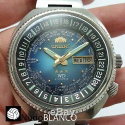 Vintage Big World Time Orient Wd Automatic Day Date Very Good Condition Gmt