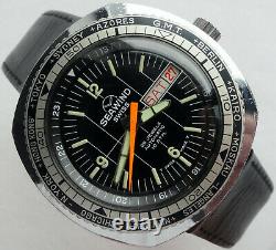 Vintage Buler Seawind World Timer GMT Sport Diver Swiss Made Automatic Watch