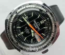 Vintage Buler Seawind World Timer GMT Sport Diver Swiss Made Automatic Watch