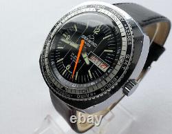 Vintage Buler Seawind World Timer GMT Sport Diver Swiss Made Automatic Watch