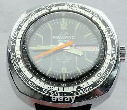 Vintage Buler Seawind World Timer GMT Sport Diver Swiss Made Automatic Watch