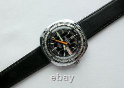 Vintage Buler Seawind World Timer GMT Sport Diver Swiss Made Automatic Watch