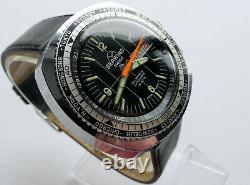 Vintage Buler Seawind World Timer GMT Sport Diver Swiss Made Automatic Watch