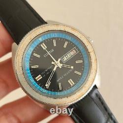 Vintage CLINTON Men's Automatic Diver watch world time 25Jewels 1970s