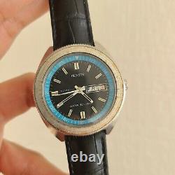 Vintage CLINTON Men's Automatic Diver watch world time 25Jewels 1970s