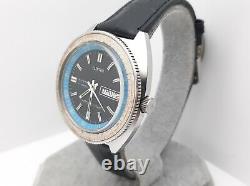 Vintage CLINTON Men's Automatic Diver watch world time 25Jewels 1970s