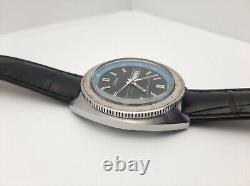 Vintage CLINTON Men's Automatic Diver watch world time 25Jewels 1970s