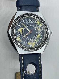 Vintage Candino World Time Globetrotter gmt Cal 2783