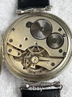 Vintage Cyma GMT World Dual Time Pocket Watch Conversion to Watch 15J Swiss Made