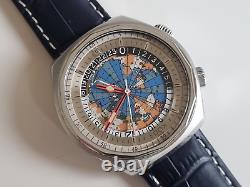 Vintage Edox Geoscope 42 GMT World Time