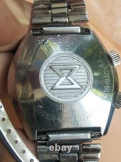 Vintage Edox Geoscope Automatic World Time 24 Hour Map Dial Swiss 2774 See Video