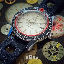 Vintage Enicar Sherpa World Time GMT Swiss Mens Watch 36mm Supertest Very Rare