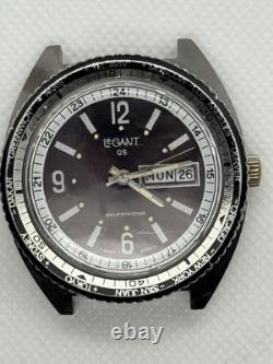 Vintage LeGant QS World Timer Watch Swiss Made Selfwinding 1970s Traveler GMT