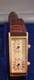 Vintage Luxury Gold Plated Tank Ladies Men's Dual Time Gmt Quartz Watch Medana