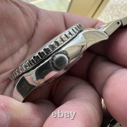 Vintage SEIKO 5 Sports Automatic Watch NH36A World Time Black Day Date GMT RUNS