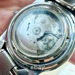 Vintage SEIKO 5 Sports Automatic Watch NH36A World Time Black Day Date GMT RUNS