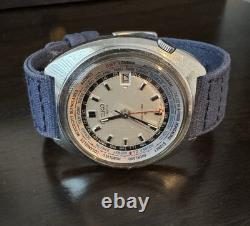 Vintage Seiko 6117-6400 World Time London Error Dial July 1970, serviced