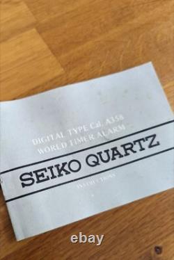 Vintage Seiko A358-5000 World Time GMT LCD Watch 1979 Original Manual