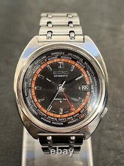 Vintage Seiko World Time 6117-6400 GMT Men's Automatic Wristwatch Full Original