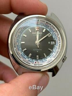 Vintage Seiko World Time GMT 6117-6400 Rare Linen Dial Beautiful Condition