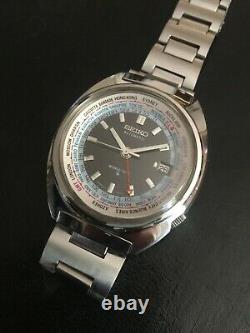 Vintage Seiko World Time GMT 6117-6400 Rare Linen Dial Excellent Condition