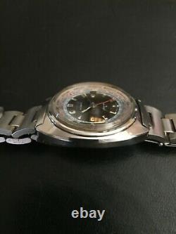 Vintage Seiko World Time GMT 6117-6400 Rare Linen Dial Excellent Condition