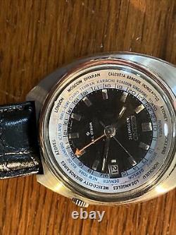 Vintage Seiko World Time GMT 6117-6400 Rare Linen Dial Great Condition