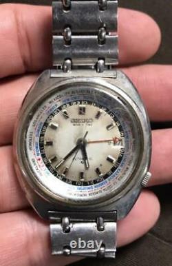 Vintage Seiko World Time GMT Automatic 6117-6409 Japan 41mm