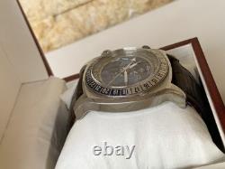 Vintage Zodiac Desert Master Zo7000 World Time Gmt Blue Dial Men Watch 44mm Rare