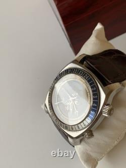 Vintage Zodiac Desert Master Zo7000 World Time Gmt Blue Dial Men Watch 44mm Rare