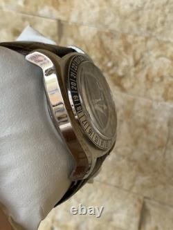 Vintage Zodiac Desert Master Zo7000 World Time Gmt Blue Dial Men Watch 44mm Rare