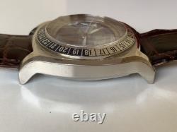 Vintage Zodiac Desert Master Zo7000 World Time Gmt Blue Dial Men Watch 44mm Rare