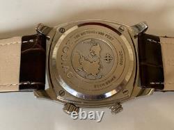 Vintage Zodiac Desert Master Zo7000 World Time Gmt Blue Dial Men Watch 44mm Rare