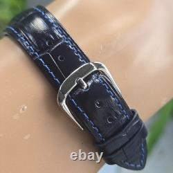 Vintage swiss 100 men's automatic watch day/date GMT Blue dial 1970s