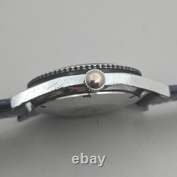 Vintage swiss 100 men's automatic watch day/date GMT Blue dial 1970s