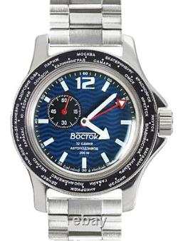 Vostok Amphibia 13003V Russian Military GMT Watch Automatic USA Seller