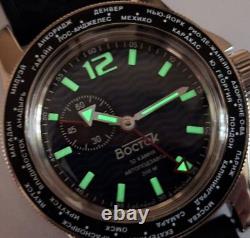 Vostok Amphibia 13003V Russian Military GMT Watch Automatic USA Seller