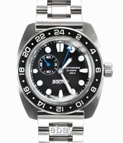 Vostok Amphibia 17036B GMT Watch Batman Automatic USA Seller