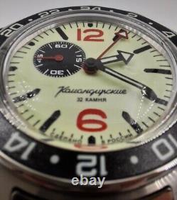 Vostok Amphibia GMT 03099A Russian Watch Automatic White Dial (20 ATM)