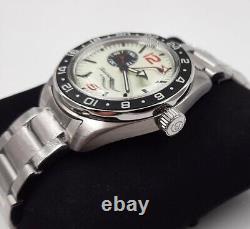 Vostok Amphibia GMT 03099A Russian Watch Automatic White Dial (20 ATM)