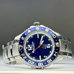 Vostok Amphibia Reef Automatic 24hr GMT Blue Men's 42mm Watch 2426.01/080493