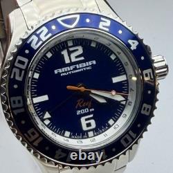Vostok Amphibia Reef Automatic 24hr GMT Blue Men's 42mm Watch 2426.01/080493
