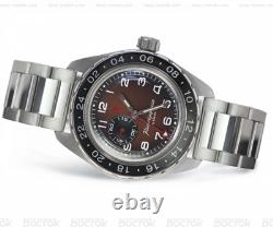 Vostok Komandirskie 02017A Watch GMT Military Mechanic Automatic USA Seller