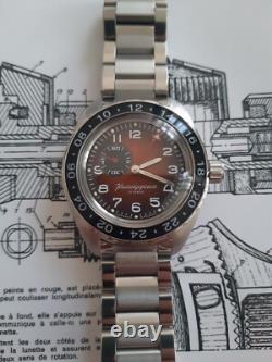 Vostok Komandirskie 02017A Watch GMT Military Mechanic Automatic USA Seller