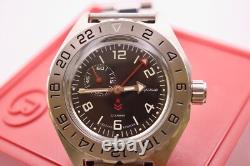 Vostok Komandirskie 650539 Watch GMT Mechanical Automatic Military USA Seller