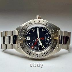 Vostok Komandirskie Automatic GMT Russian Military Stainless Dive Watch 650539